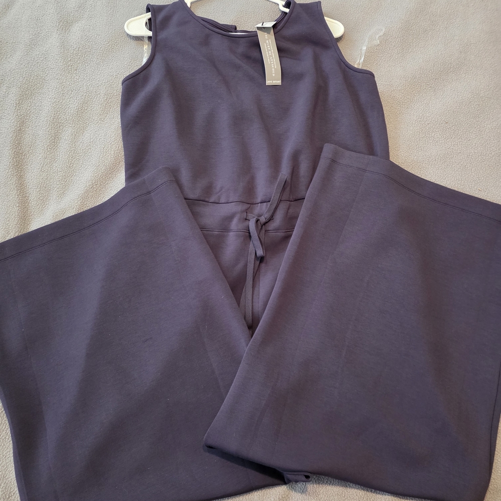 Lane Bryant Sleeveless Wide-Leg Jumpsuit in Navy